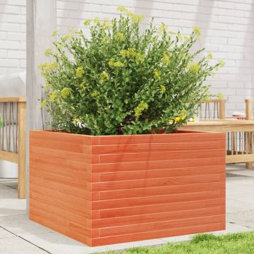 Gossi jardiniera gradina, maro ceruit, 70x70x45,5 cm, lemn masiv pin