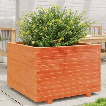 Gossi jardiniera gradina, maro ceruit, 70x70x49,5 cm, lemn masiv pin