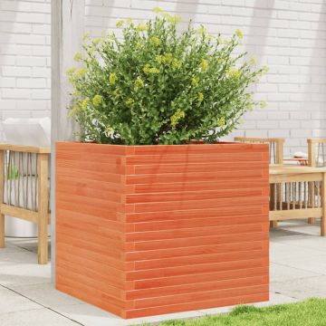 Gossi jardiniera gradina, maro ceruit, 70x70x68,5 cm, lemn masiv pin