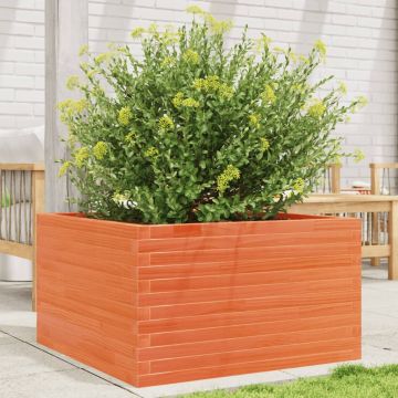 Gossi jardiniera gradina, maro ceruit, 80x80x45,5 cm, lemn masiv pin