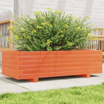 Gossi jardiniera gradina, maro ceruit, 90x40x26,5 cm, lemn masiv pin