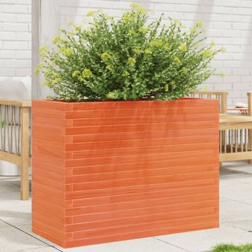 Gossi jardiniera gradina, maro ceruit, 90x40x68,5 cm, lemn masiv pin