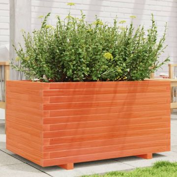 Gossi jardiniera gradina, maro ceruit, 90x60x49,5 cm, lemn masiv pin