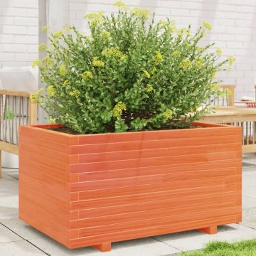Gossi jardiniera gradina, maro ceruit, 90x60x49,5 cm, lemn masiv pin
