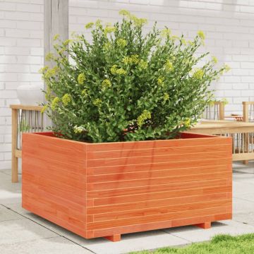Gossi jardiniera gradina, maro ceruit, 90x90x49,5 cm, lemn masiv pin