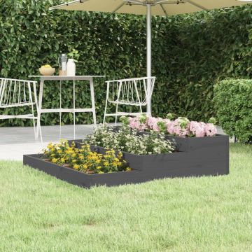 Gossi jardiniera, gri, 107x107x27 cm, lemn masiv de pin