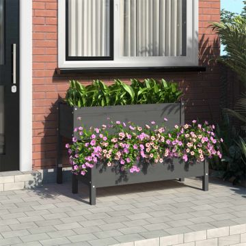 Gossi jardiniera, gri, 110x84x75 cm, lemn masiv de pin