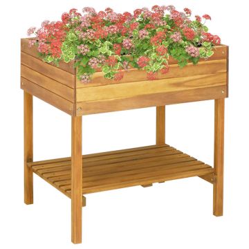 Gossi jardiniera inalta, 78,5 x 58,5 x 78,5 cm, lemn masiv de acacia