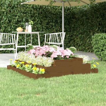 Gossi jardiniera, maro miere, 110x110x27 cm, lemn masiv de pin