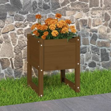 Gossi jardiniera, maro miere, 40x40x52,5 cm, lemn masiv de pin