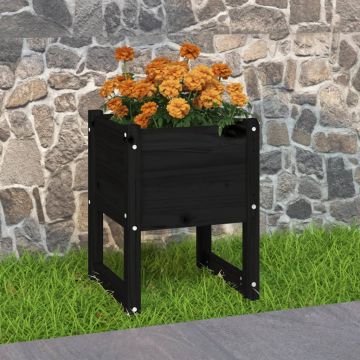 Gossi jardiniera, negru , 40x40x52,5 cm, lemn masiv de pin
