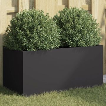 Gossi jardiniera, negru, 62x30x29 cm, otel laminat la rece