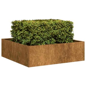 Gossi jardiniera rusty 100x100x30 cm otel pentru intemperii