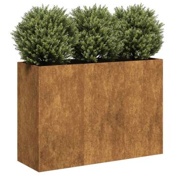 Gossi jardiniera rusty 120x40x80 cm otel pentru intemperii