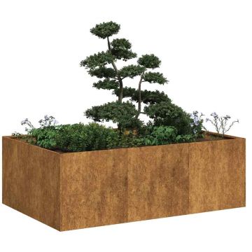 Gossi jardiniera rusty 120x80x40 cm otel pentru intemperii
