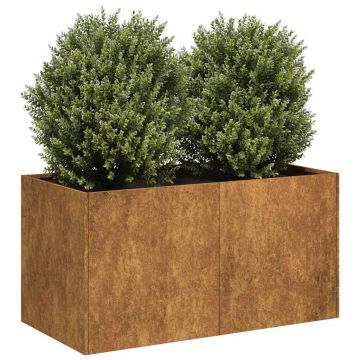 Gossi jardiniera rusty 80x40x40 cm otel pentru intemperii