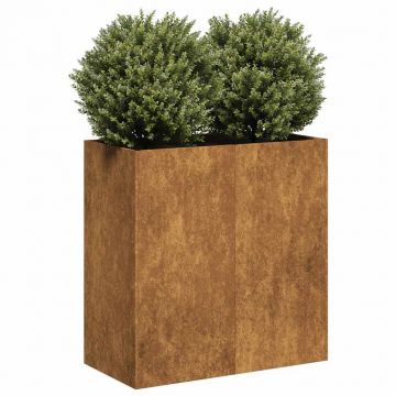 Gossi jardiniera rusty 80x40x80 cm otel pentru intemperii