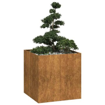Gossi jardiniera rusty 80x80x80 cm otel pentru intemperii