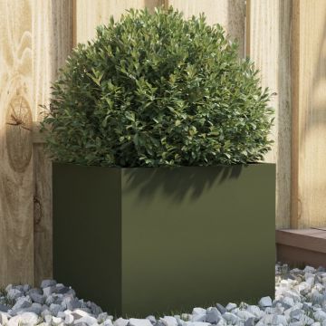 Gossi jardiniera, verde masliniu, 32x30x29 cm, otel laminat la rece