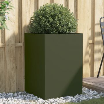 Gossi jardiniera, verde masliniu, 52x48x75 cm, otel laminat la rece