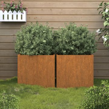 Gossi jardiniere, 2 buc., 32x30x29 cm, otel corten