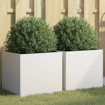Gossi jardiniere, 2 buc., alb, 42x40x39 cm, otel