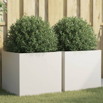 Gossi jardiniere, 2 buc., alb, 49x47x46 cm, otel