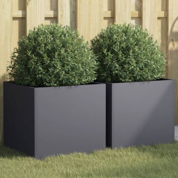Gossi jardiniere, 2 buc., antracit, 42x40x39 cm, otel laminat la rece