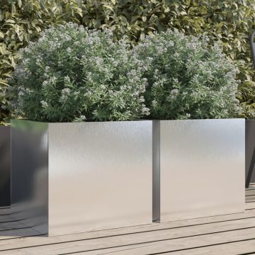 Gossi jardiniere, 2 buc., argintiu 42x40x39 cm, otel inoxidabil