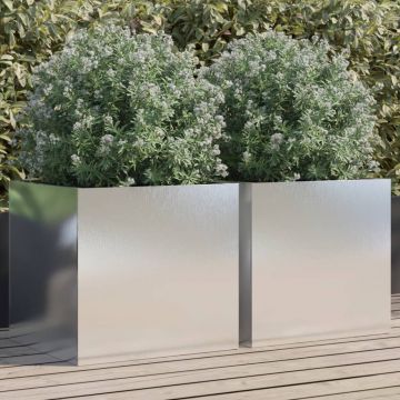 Gossi jardiniere, 2 buc., argintiu, 49x47x46 cm, otel inoxidabil