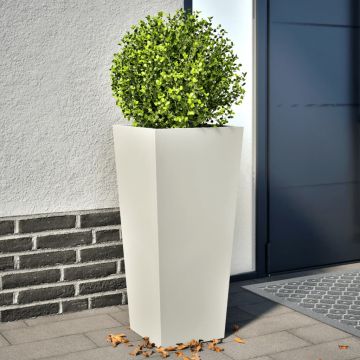 Gossi jardiniere de gradina, 2 buc., alb, 35x35x75 cm, otel