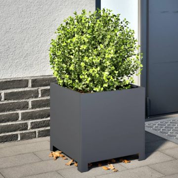 Gossi jardiniere de gradina, 2 buc., antracit, 40x40x40 cm, otel