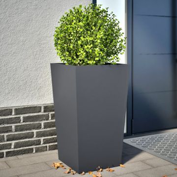 Gossi jardiniere de gradina, 2 buc., antracit, 45x45x75 cm, otel