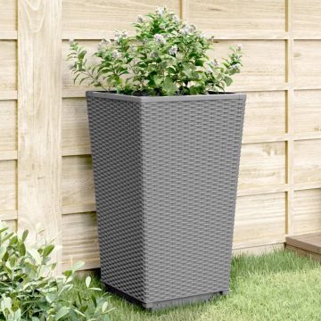 Gossi jardiniere de gradina, 2 buc., gri deschis, 32,5x32,5x57 cm, pp