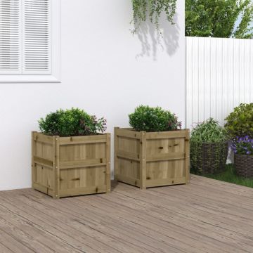 Gossi jardiniere de gradina , 2 buc., lemn de pin impregnat