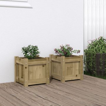 Gossi jardiniere de gradina , 2 buc., lemn de pin impregnat