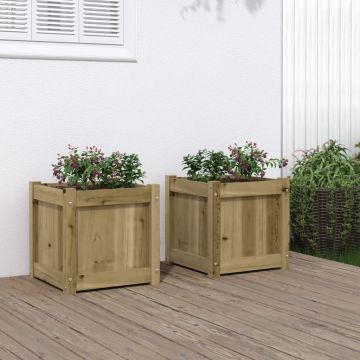 Gossi jardiniere de gradina , 2 buc., lemn de pin impregnat