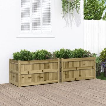 Gossi jardiniere de gradina , 2 buc., lemn de pin impregnat