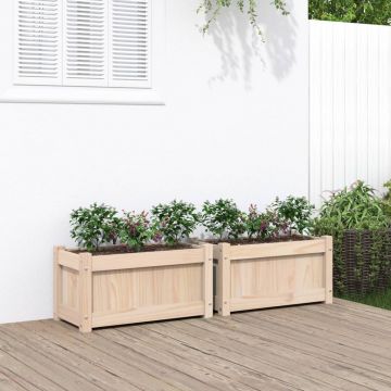 Gossi jardiniere de gradina, 2 buc., lemn masiv de pin