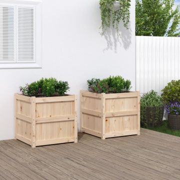 Gossi jardiniere de gradina, 2 buc., lemn masiv de pin