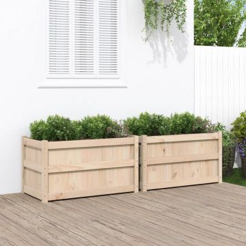 Gossi jardiniere de gradina, 2 buc., lemn masiv de pin
