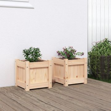 Gossi jardiniere de gradina, 2 buc., lemn masiv de pin