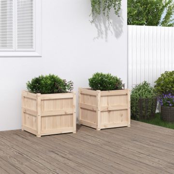 Gossi jardiniere de gradina, 2 buc., lemn masiv de pin