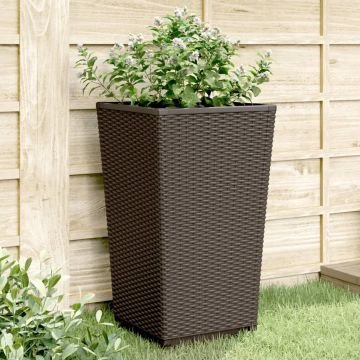 Gossi jardiniere de gradina, 2 buc., maro, 32,5x32,5x57 cm, pp