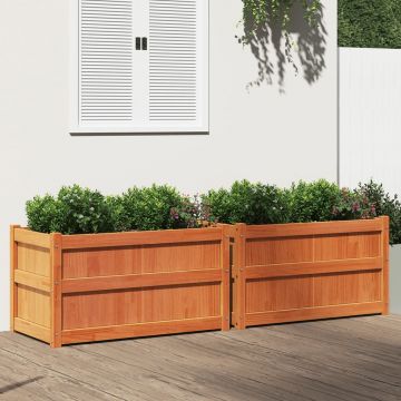 Gossi jardiniere de gradina, 2 buc., maro ceruit, lemn masiv de pin