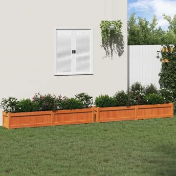 Gossi jardiniere de gradina, 2 buc., maro ceruit, lemn masiv de pin