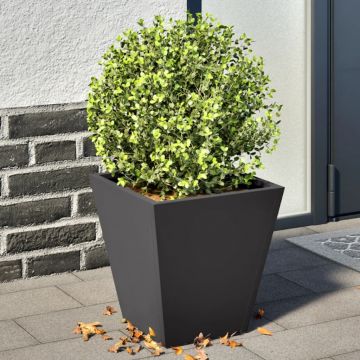 Gossi jardiniere de gradina, 2 buc., negru, 30x30x30 cm, otel