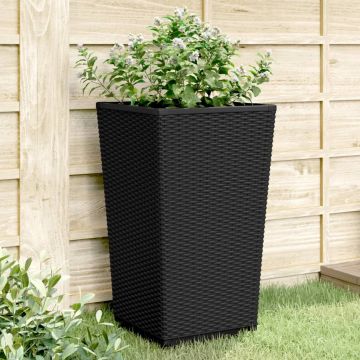 Gossi jardiniere de gradina, 2 buc., negru, 32,5x32,5x57 cm, pp