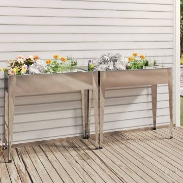 Gossi jardiniere de gradina, 2 buc., otel galvanizat