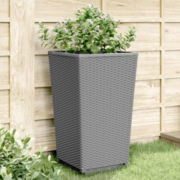 Gossi jardiniere de gradina, 4 buc., gri deschis, 32,5x32,5x57 cm, pp